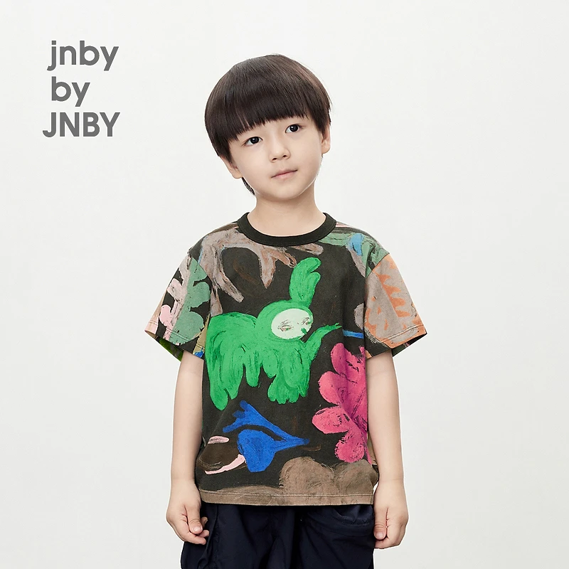 新款江南布衣童装花型中袖T恤24夏男女童1O5113480