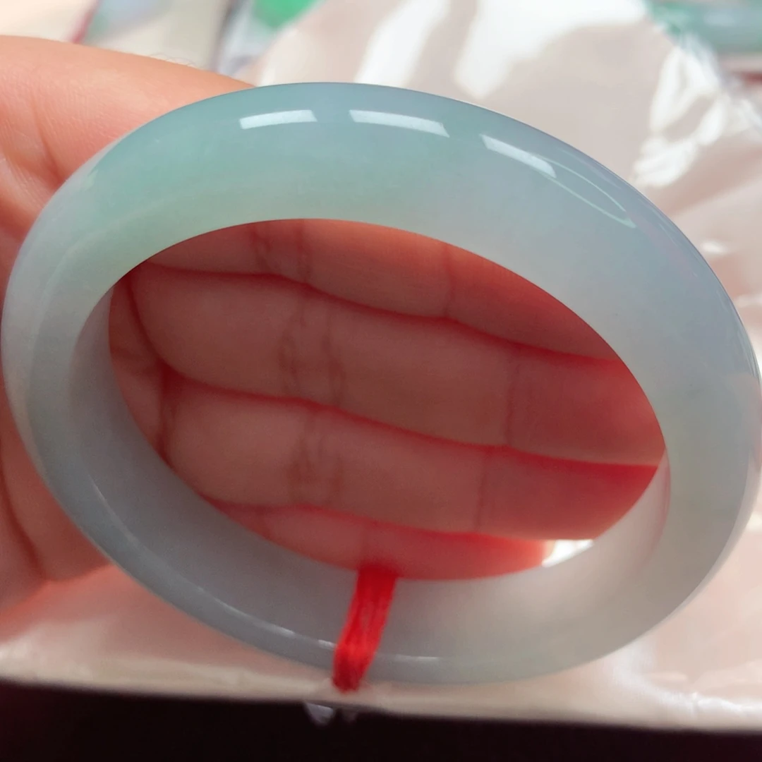 未镶嵌手镯翡翠7冰胶蓝晴果冻胶