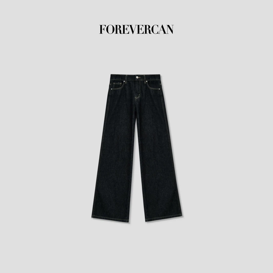 FOREVERCAN“比例天菜”土耳其软牛仔不加绒直筒牛仔长裤SP19250C