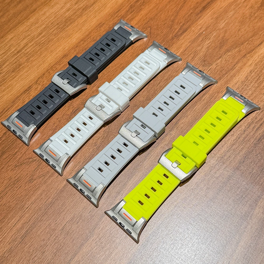 适用Applewatch橡胶表带新款s10表带ultra表带iwatch9/8/7/se