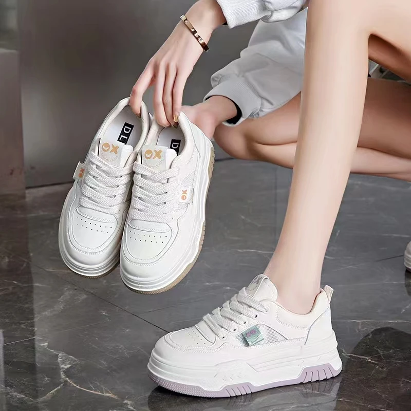 学院风甜美透网小熊增高休闲板鞋T810