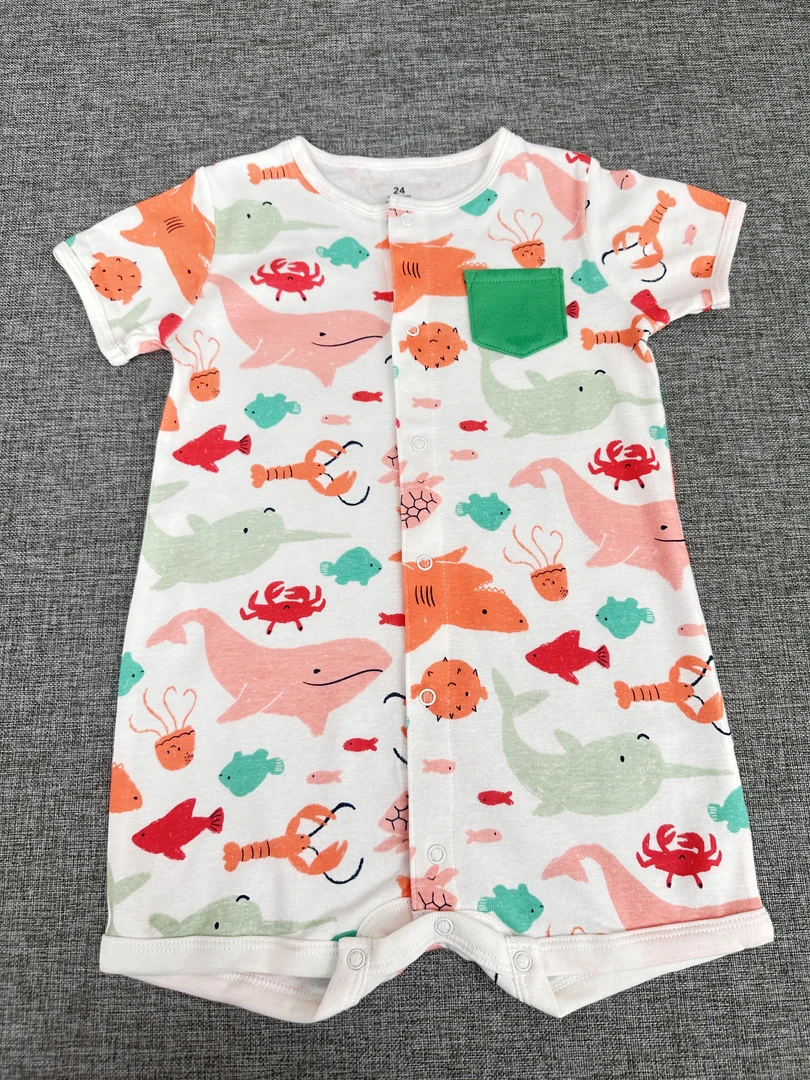 【佰棉】3-24个月连体纯棉居家舒适婴儿连体衣西瓜连体平爬服