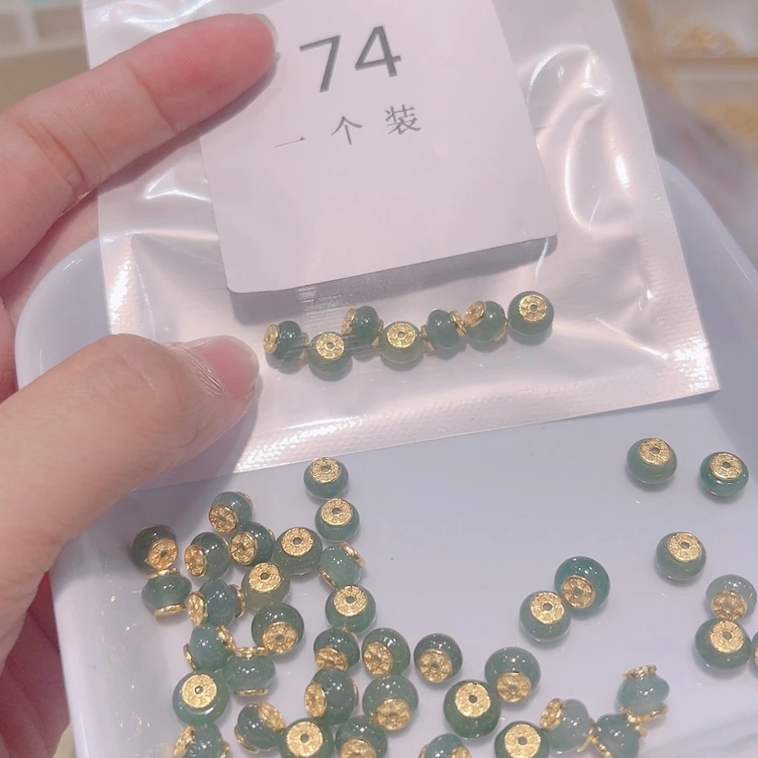 翡翠银S925镀金镶嵌颈饰74