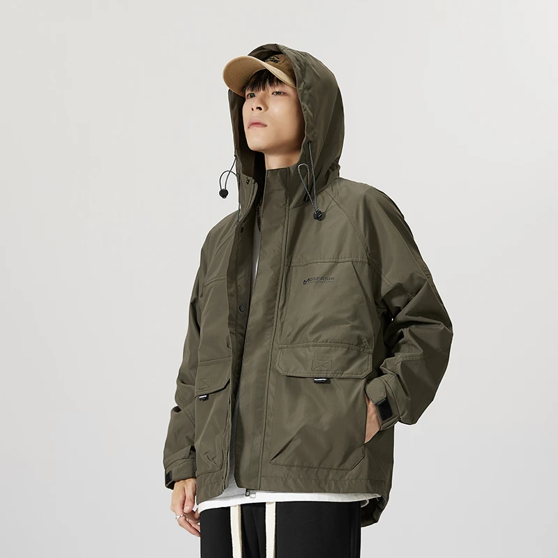 外套加棉加厚夹克户外休闲连帽防风工装61070