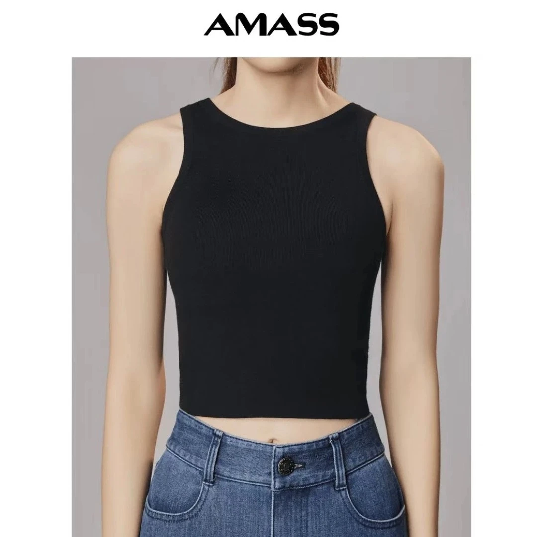 AMASS/阿玛施秋冬新款质感内搭绵羊毛女弹力打底背心5399685