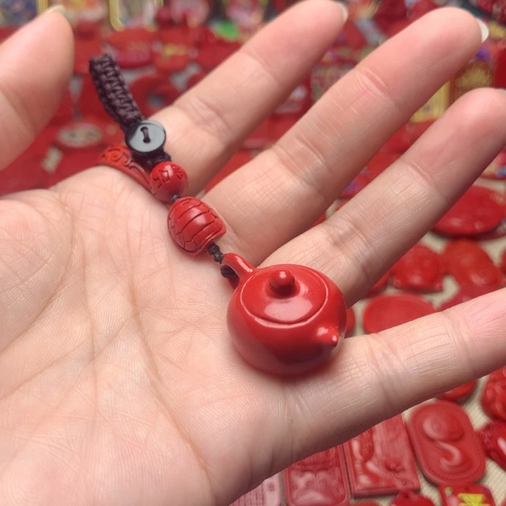天然辰砂工艺品朱砂钥匙扣