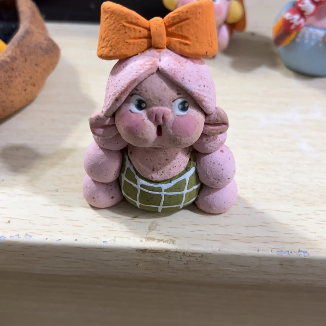 泥塑古镇炻陶花盆