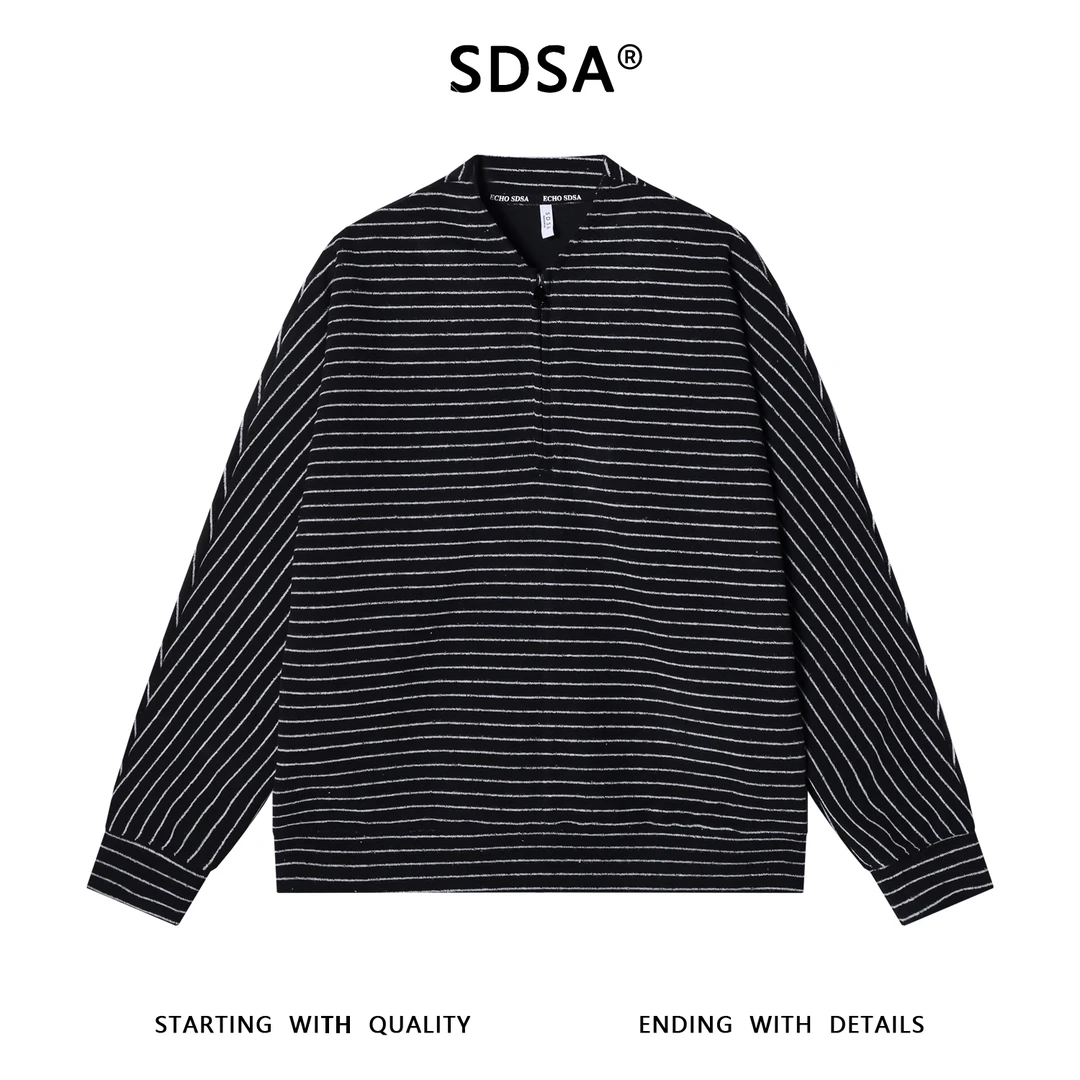 SDSA男士秋冬新款痞帅男装韩版撞色条拉链开衫卫衣百搭网红款外套