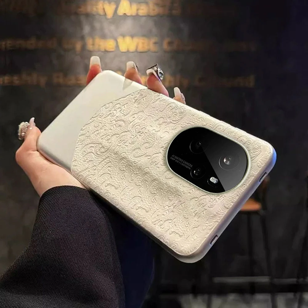 浮雕龙纹时尚复古风适用荣耀100pro手机壳潮牌200/300皮质新款