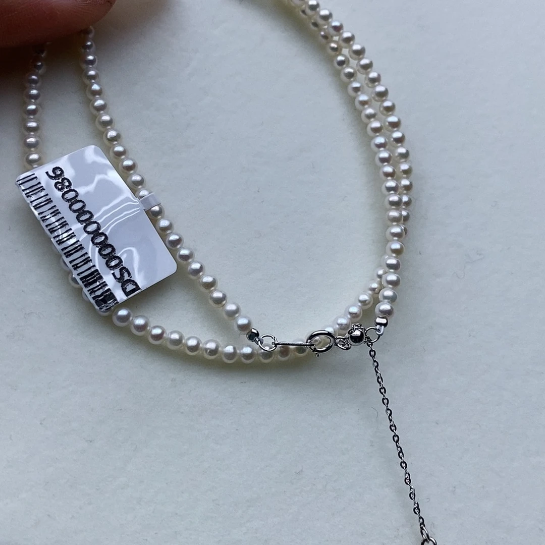 淡水珍珠颈饰银S925镶嵌➕3.4