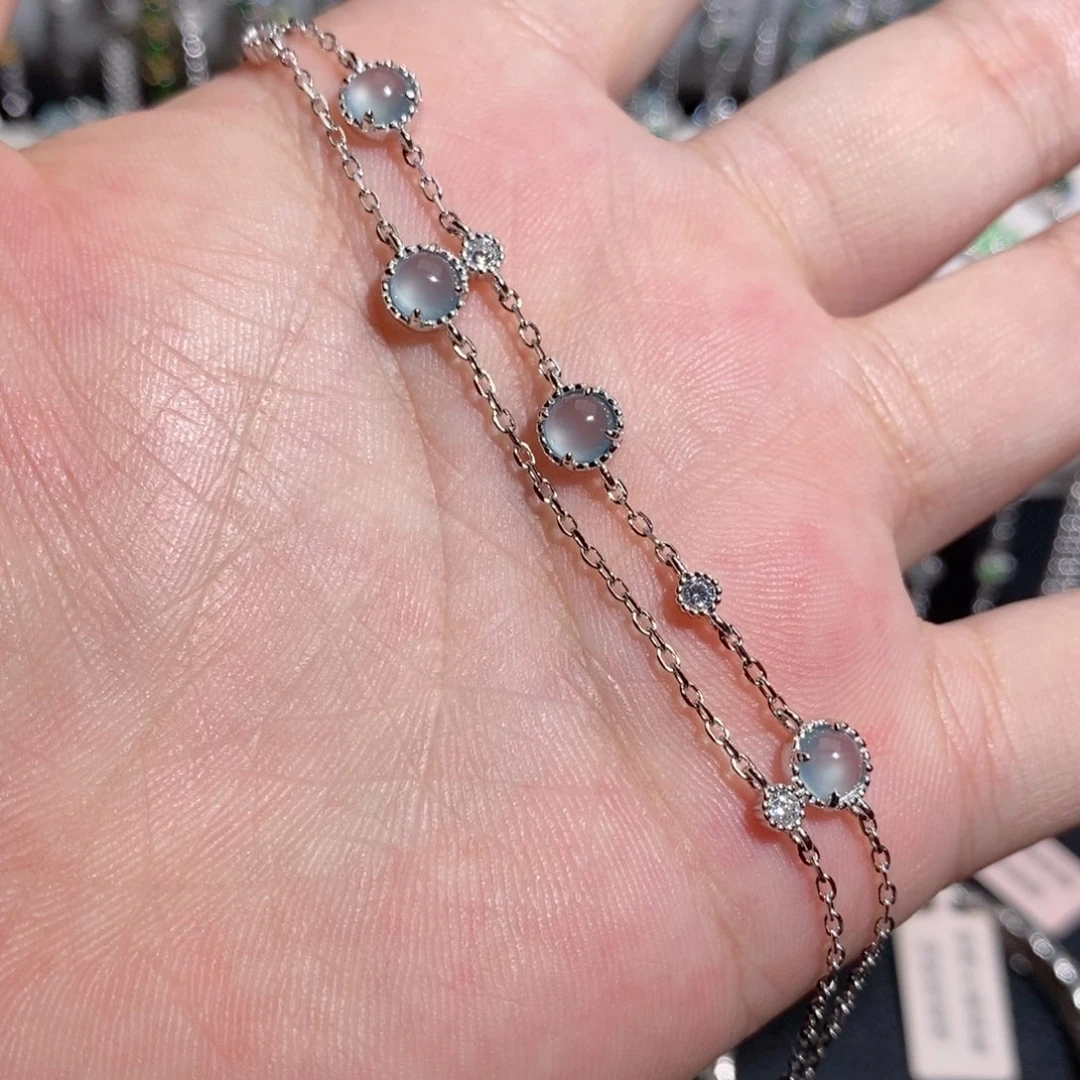 银S925镶嵌手链翡翠k k k k