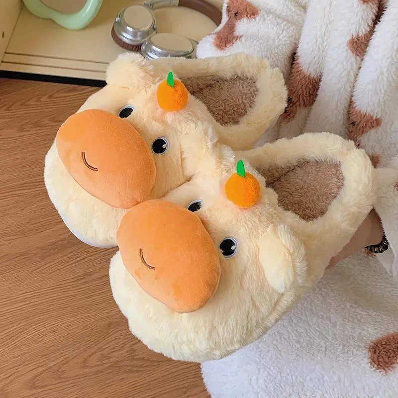 棉拖鞋女冬季厚底可爱男女情侣外穿防滑居家室内保暖包跟棉鞋假日