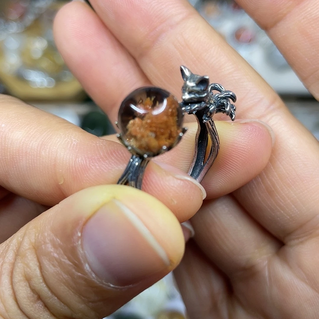 【闪购商品】银S925镶嵌珠宝半成品水晶戒指