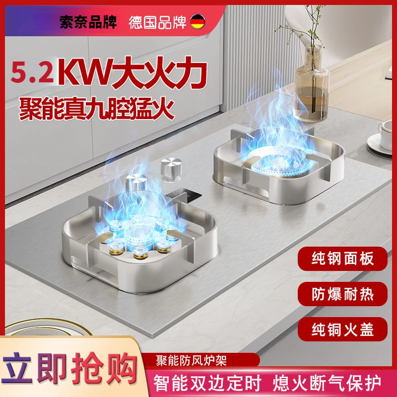 德国品牌燃气灶双灶家用天然气灶台式液化气煤气炉节能猛火煤气灶