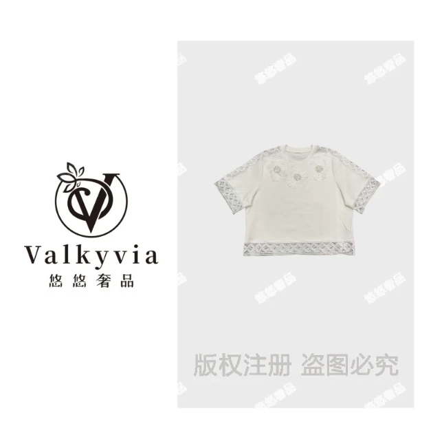 【Valkyvia/悠悠奢品】 显瘦时尚休闲夏季圆领短袖T恤【2728】