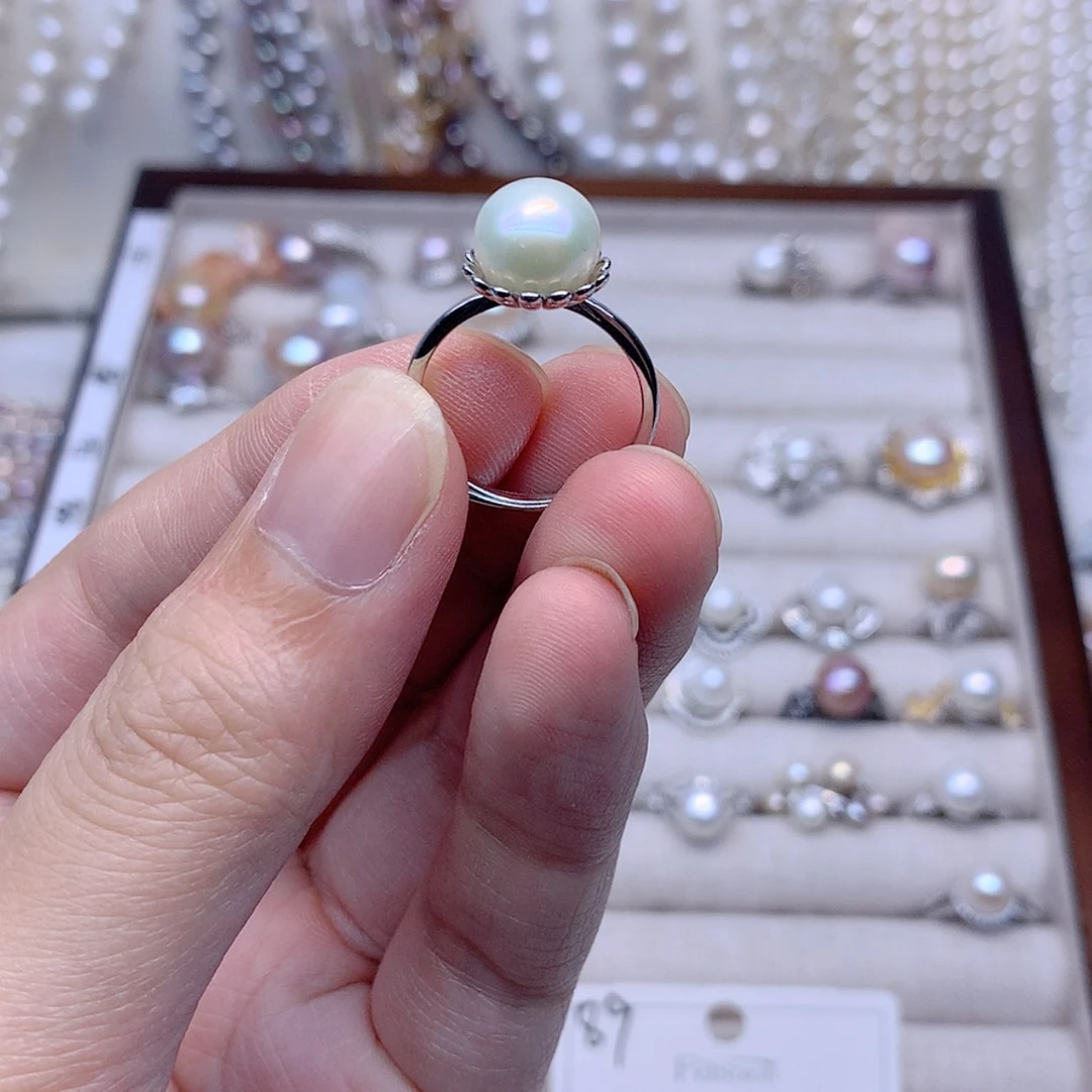 【闪购商品】银S925镶嵌戒指淡水珍珠