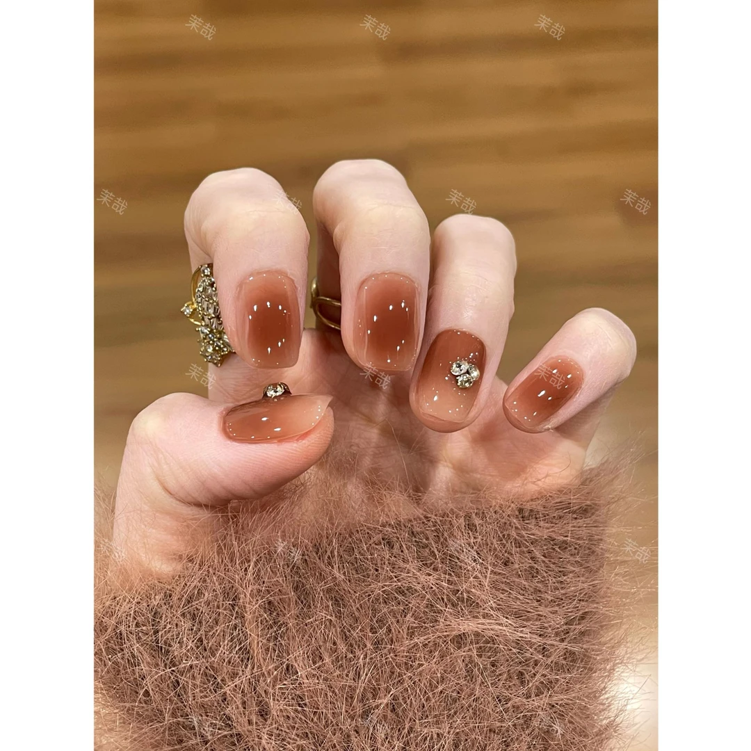 茉哉现货【松栗可可】纯手工定制美甲拆卸穿戴甲A5292
