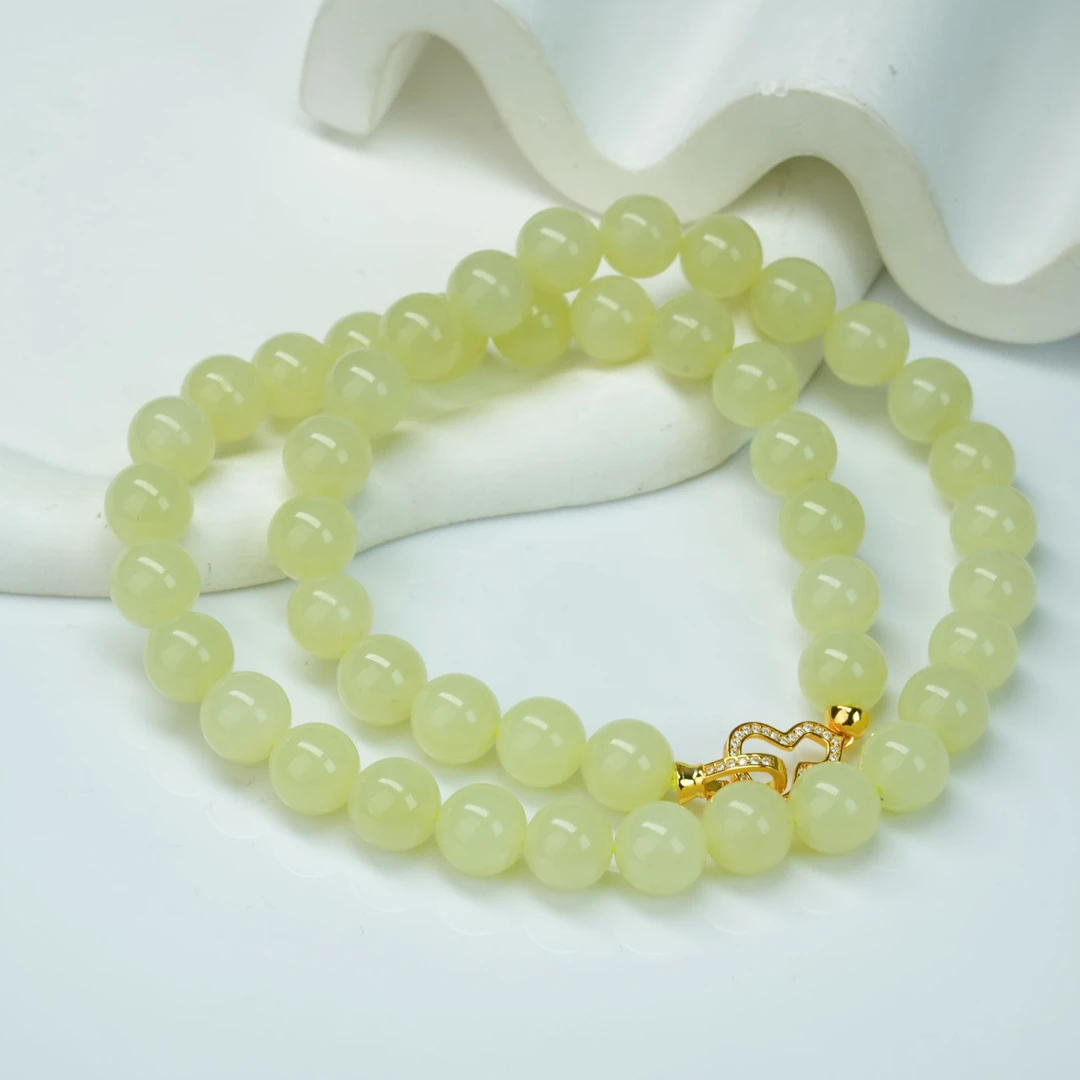 【小北好物】和田玉圆珠项链约9.5mm+【多样性发一件】2QH09X799