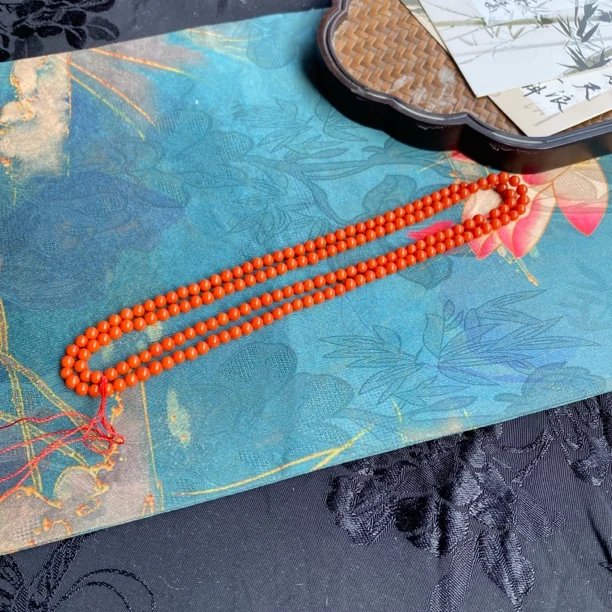 天然南红小米珠 满色满肉卡4