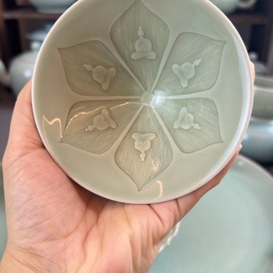 凪***微瑕纯手工斗笠杯
