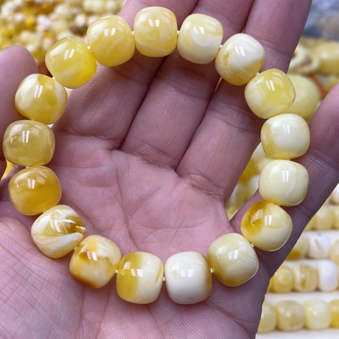 琥珀未镶嵌珠宝奇石23.57克13.2mm俄料老型手串