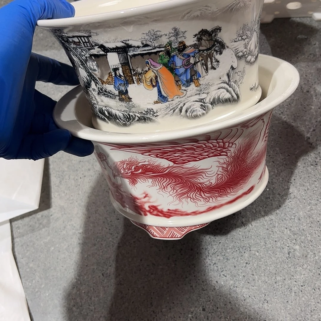 紫砂花盆071号瑕疵2个19.5/10cm福利介意勿拍