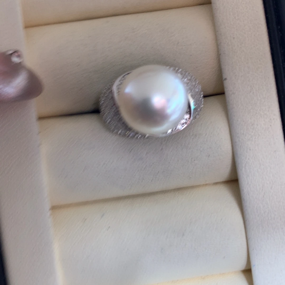 海水珍珠戒指银S925镶嵌
