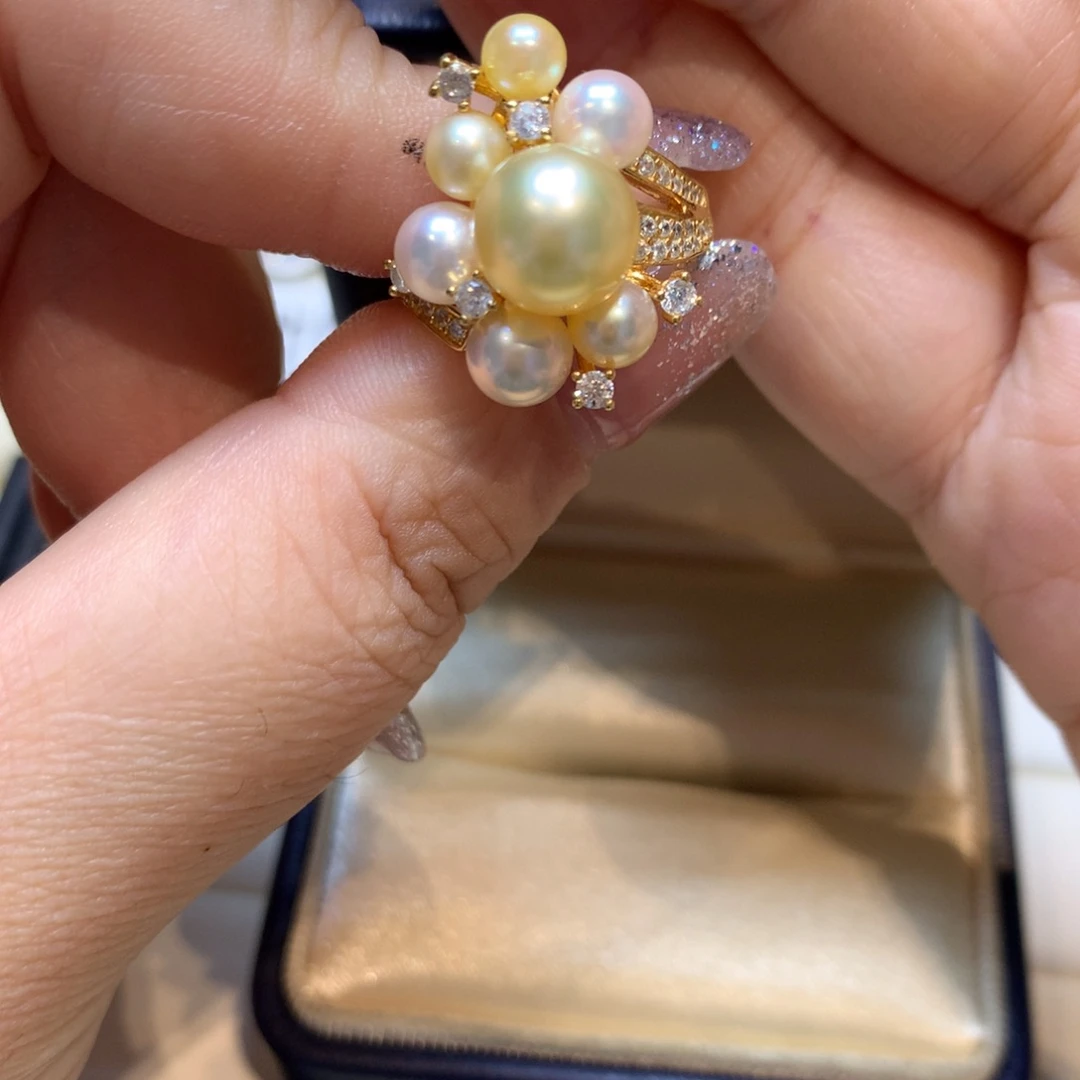 海水珍珠戒指银S925镶嵌