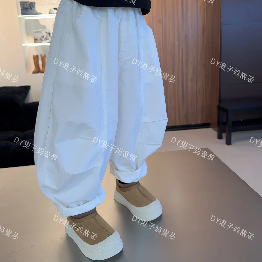 MZ.儿童秋款日系中性百搭气球裤洋气白色休闲裤3210