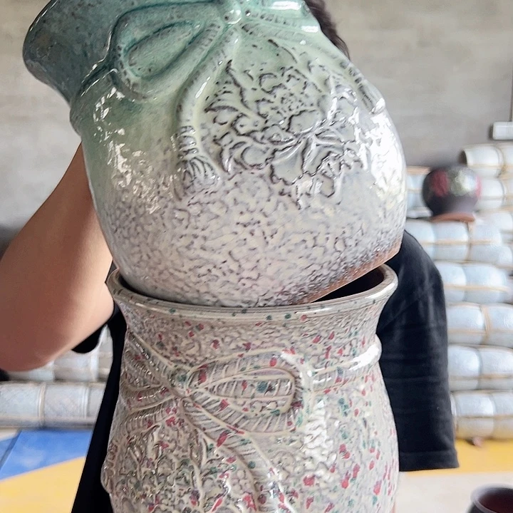 紫砂花盆高20口18