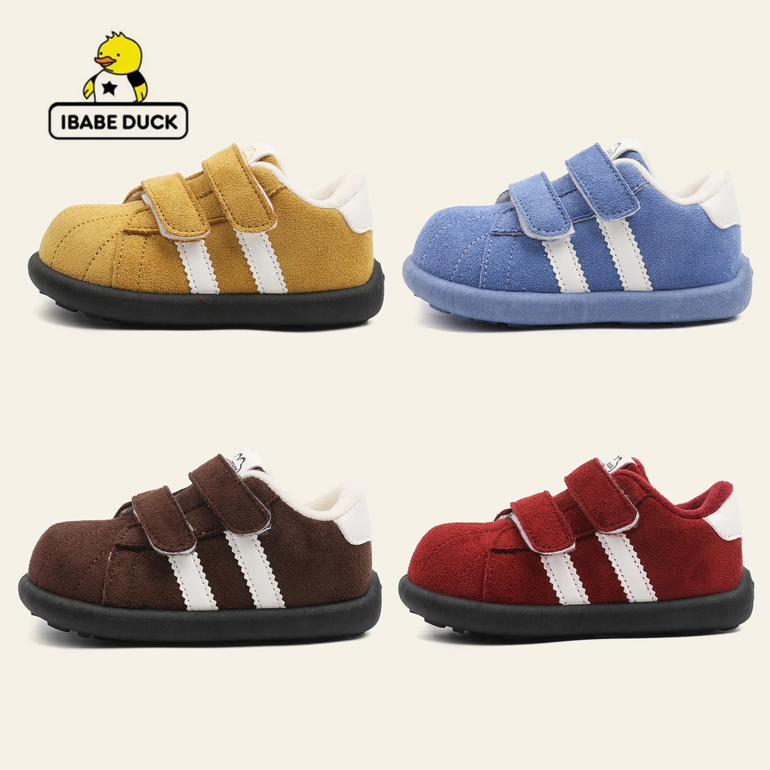 ibabe Duck/芽宝小黄鸭2025秋冬防滑耐磨鞋男女童鞋加绒棉鞋学步