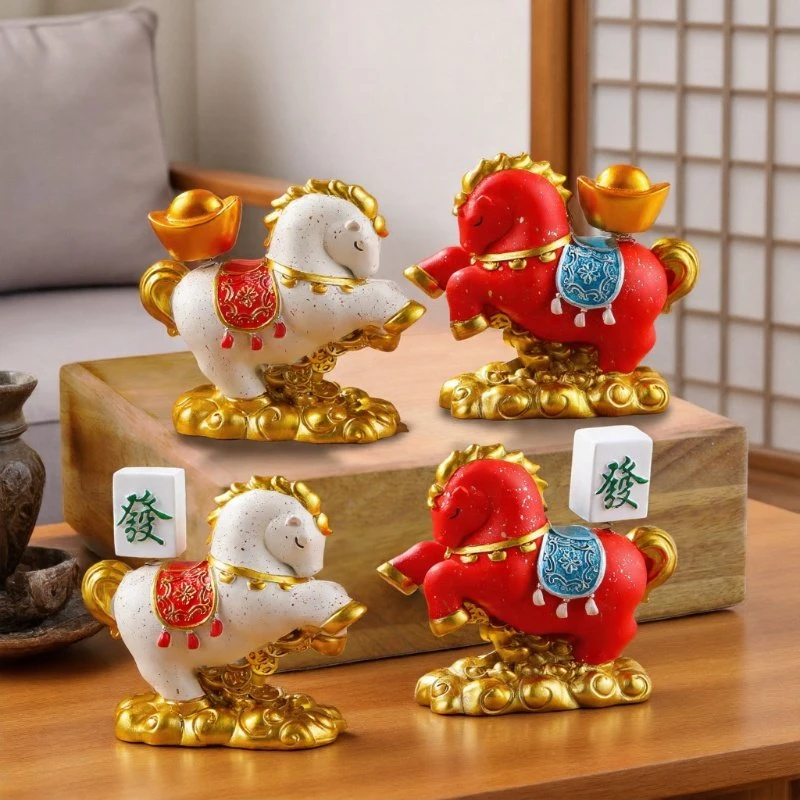 国潮马年马到成功可爱转转乐桌面摆件生肖马吉祥物祝福摆件送礼品