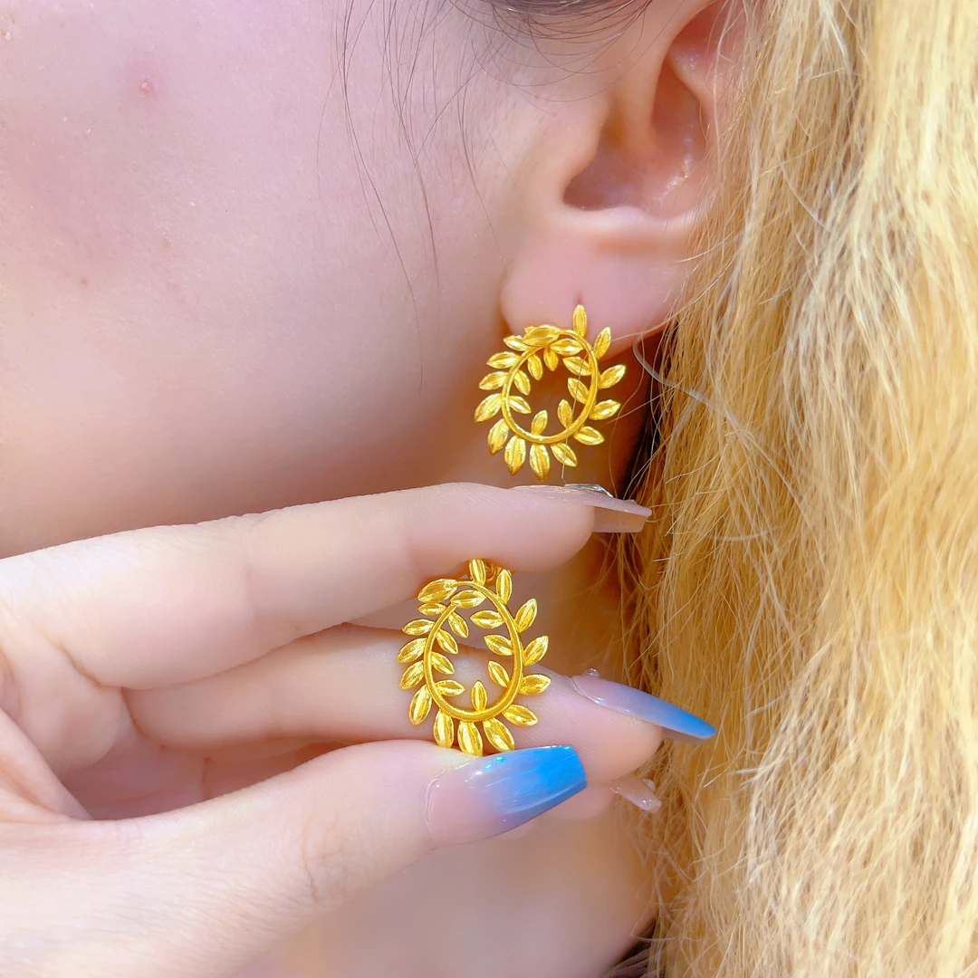 钛钢耳饰 1033新款耳环爆款白搭时尚金色铜合金白搭圈圈