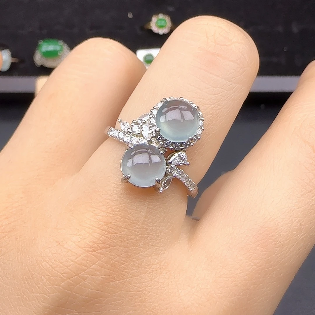 银S925镶嵌戒指翡翠