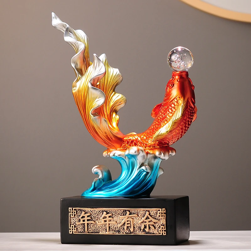 年年有余如鱼得水招财摆件客厅酒柜电视柜锦鲤家居装饰品乔迁礼物