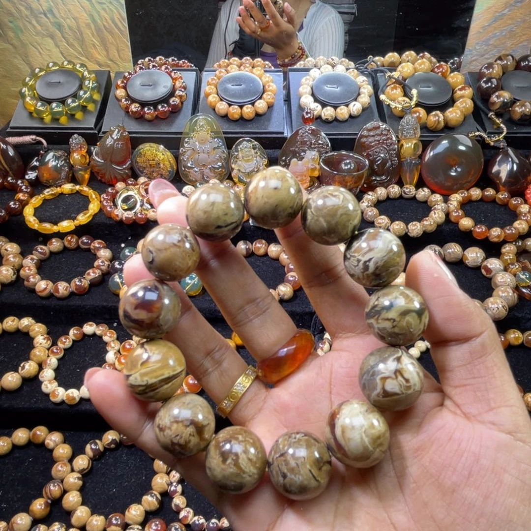 未镶嵌琥珀手链妖花溶洞18