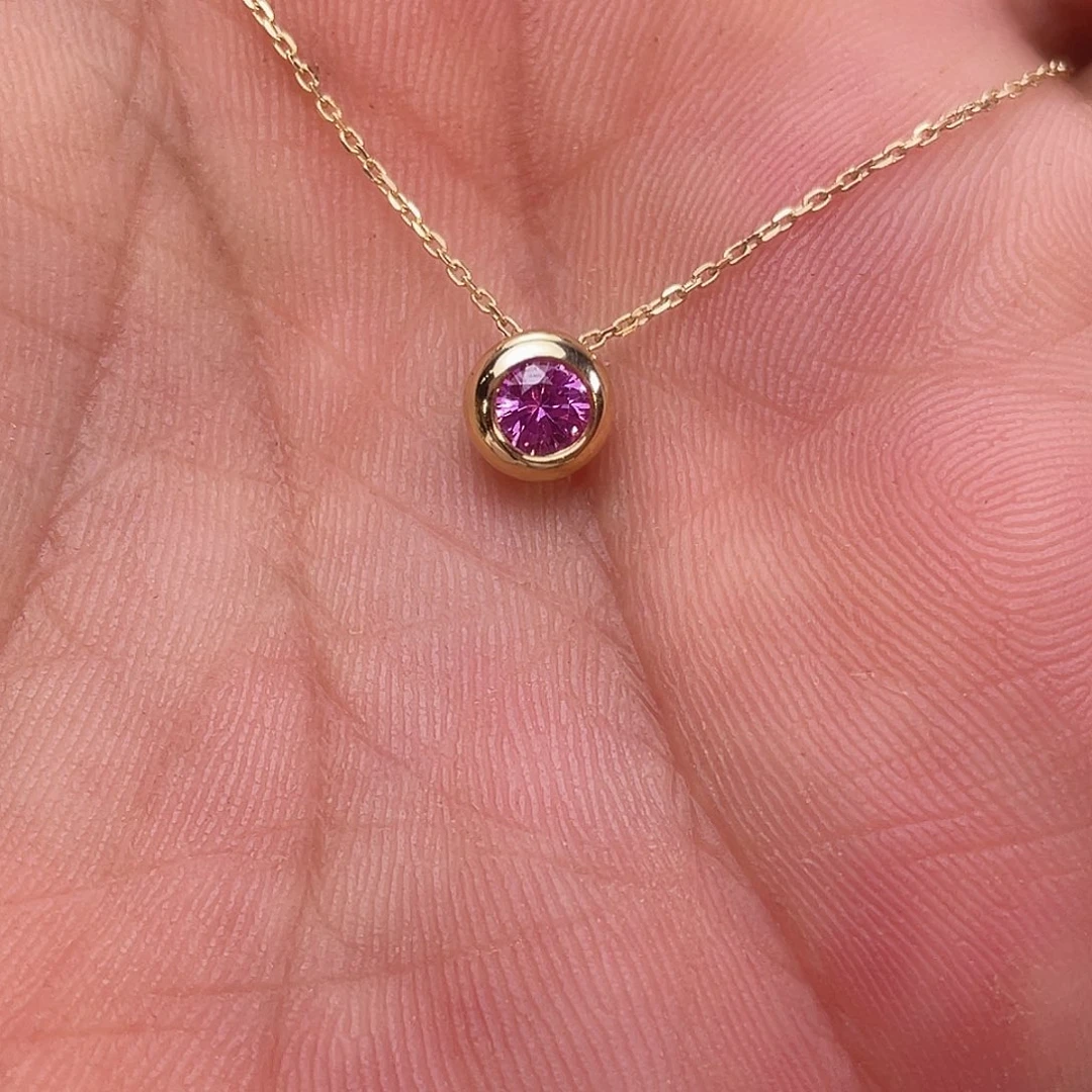 颈饰蓝宝石18K金镶嵌