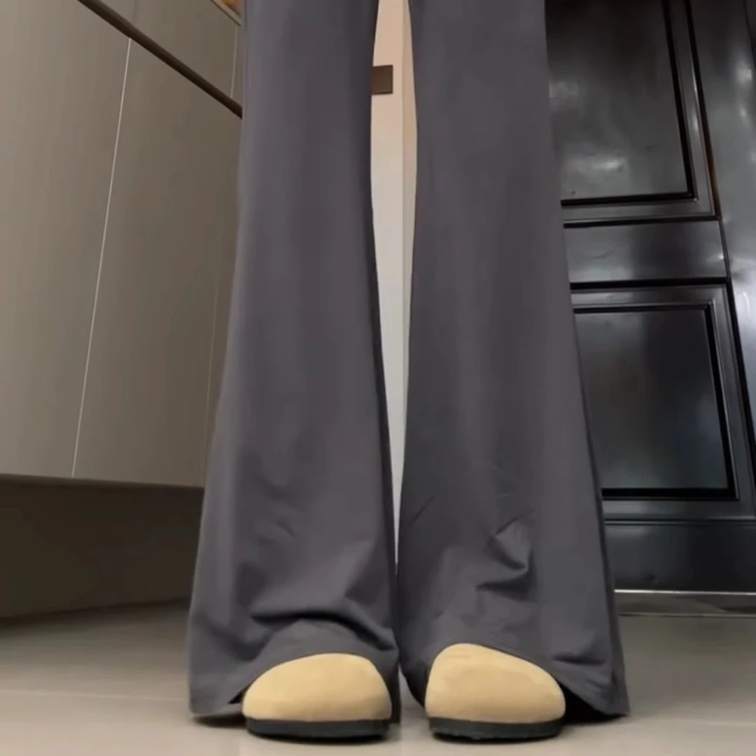 黑色微喇叭裤女垂感夏季薄2025新款休闲高腰阔腿小个子冰丝防晒裤