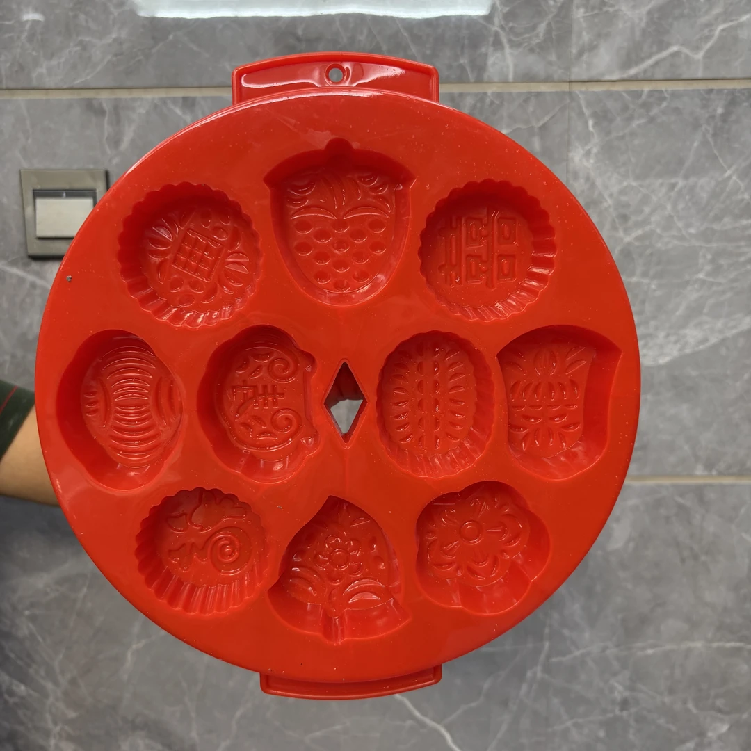 印糕磨具加一包红，小号圆形10个图案 大号正方形16个图案