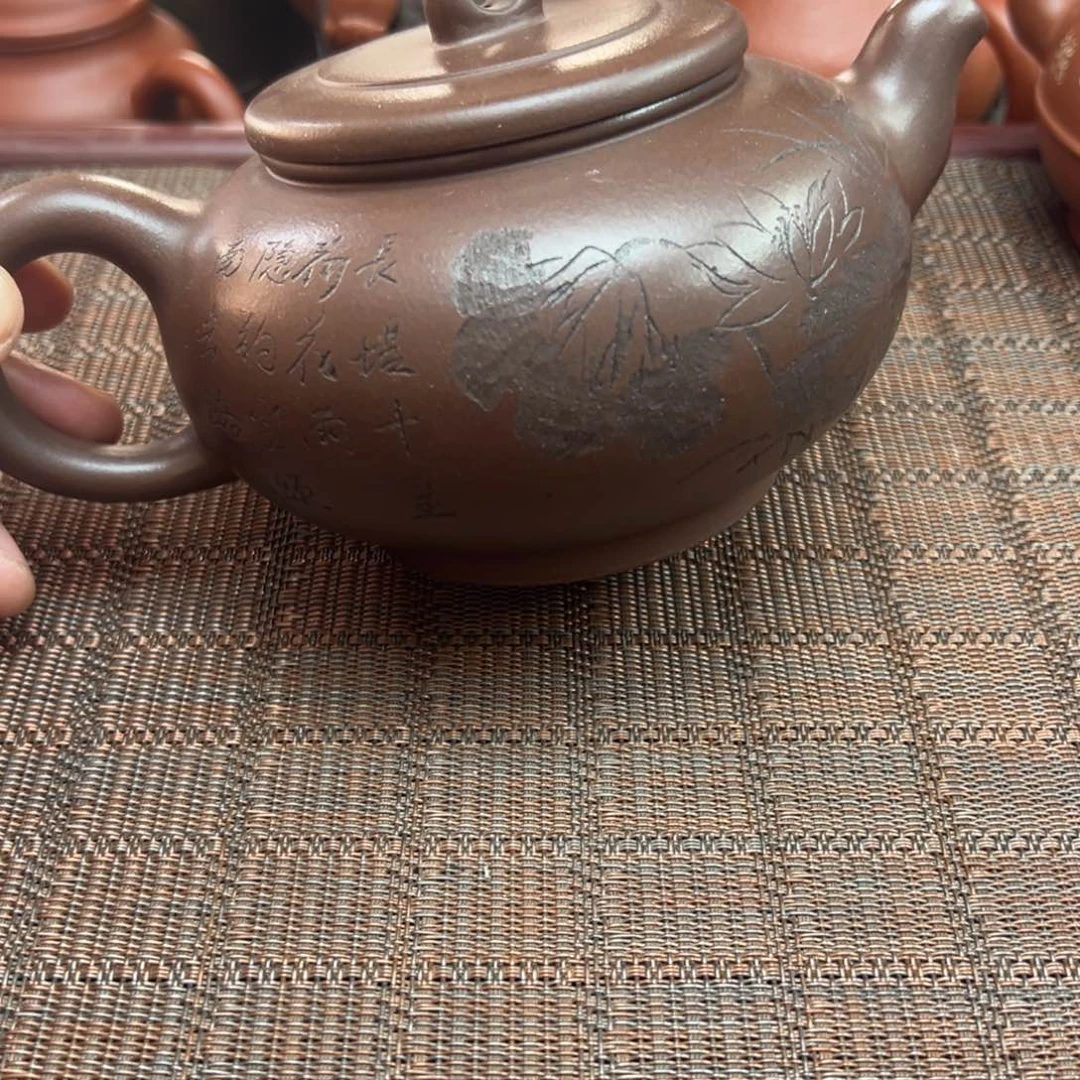 茶壶紫砂紫泥500毫升半手工19孔出水