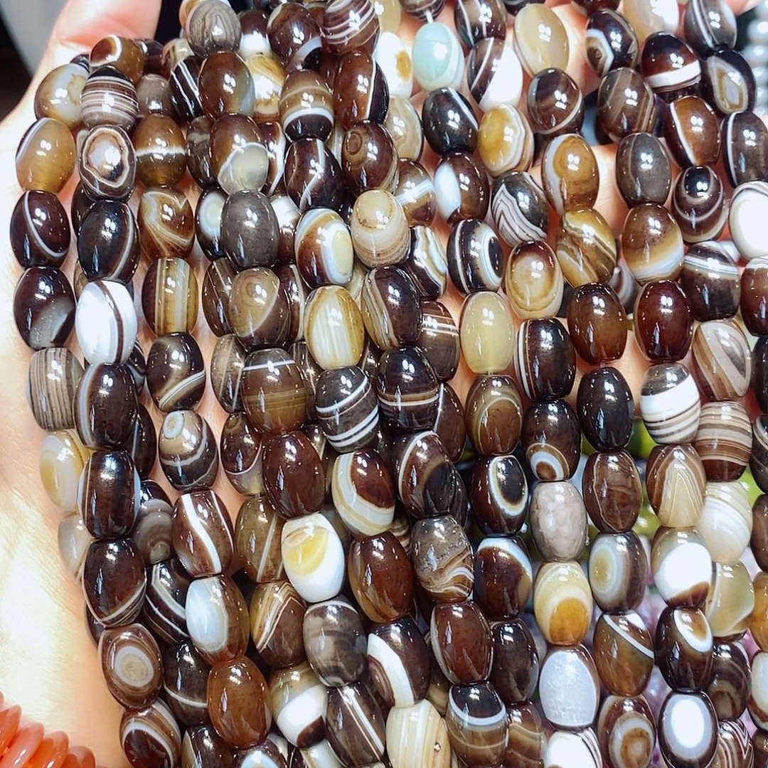 玛瑙/玉髓散珠天然美拉德枣珠10✖️14mm