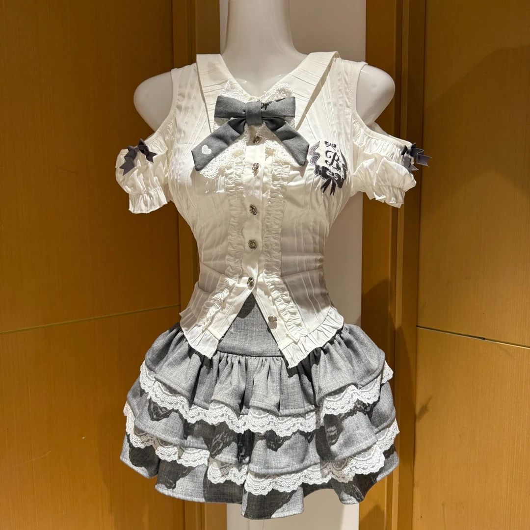 MUA家虚拟学院少女上衣灰色短裙夏季款