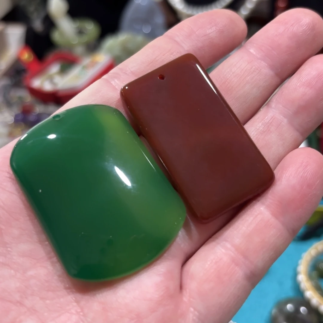 玛瑙/玉髓合金颈饰一对出2358