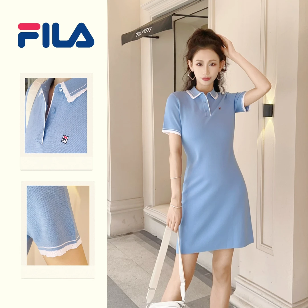 FILA斐乐女子春夏轻商务气质女子简约休闲百搭连衣裙  F11W421311