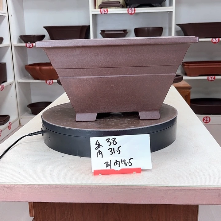 紫砂花盆四方中带大