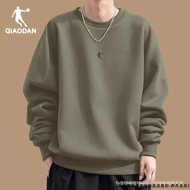 乔丹卫衣男2025新款冬季保暖针织上衣女加绒长袖正品圆领套头衫