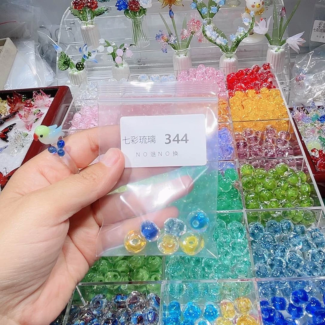 玻璃颈饰344串珠六个