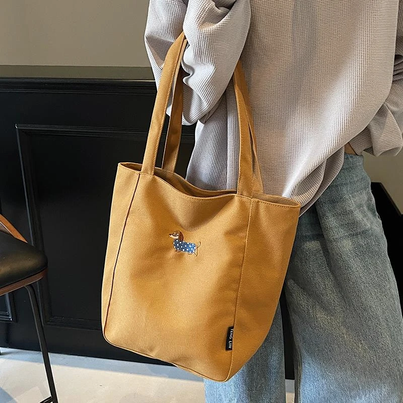 帆布包韩系慵懒风大容量包包女2025新款夏季单肩大学生上课托特包