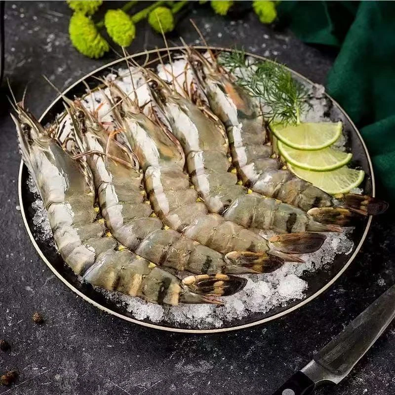 印度黑虎虾鲜活冷冻海鲜水产斑节虾1.6斤/盒