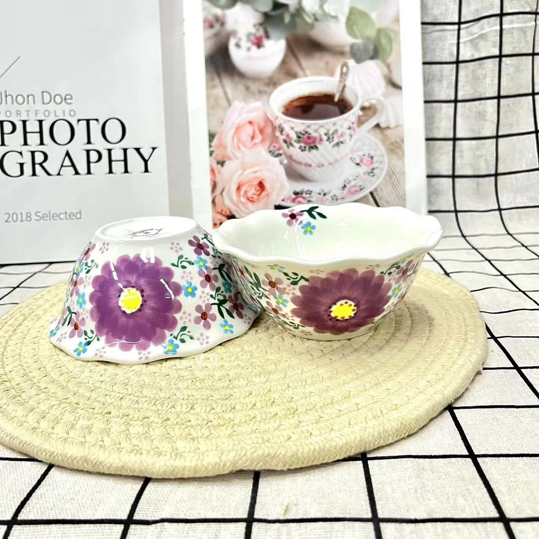 手绘-粉黛丽人5英寸碗2个装